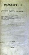 AMPÈRE, ANDRÉ-MARIE. Bound volume containing 3 pamphlets on electrodynamics, the first inscribed and signed by Ampère. 1822-24-26